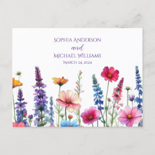 Postal Sinfonía de Flores Silvestres-RSVP-Boda- Postcard