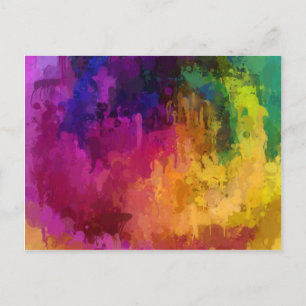 Postal Sinfonía de los colores gotea el arte de la pintur