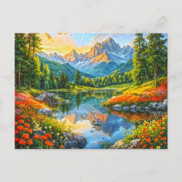 Postal Sinfonía de otoño. Armonía floral de la naturaleza