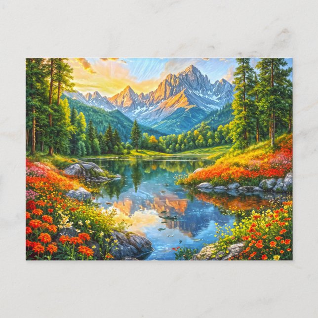 Postal Sinfonía de otoño. Armonía floral de la naturaleza (Anverso)