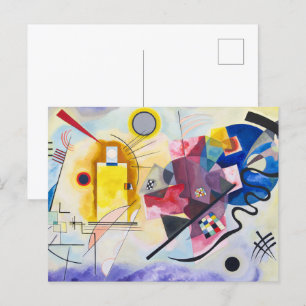 Postal Sinfonía emocional de Kandinsky en rojo, amarillo 