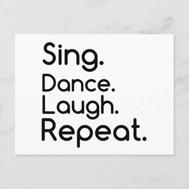 POSTAL SING DANCE REPETIR (Anverso)