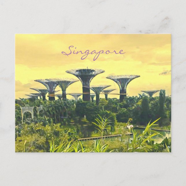 Postal Singapore Gardens by the Bay travel print (Anverso)