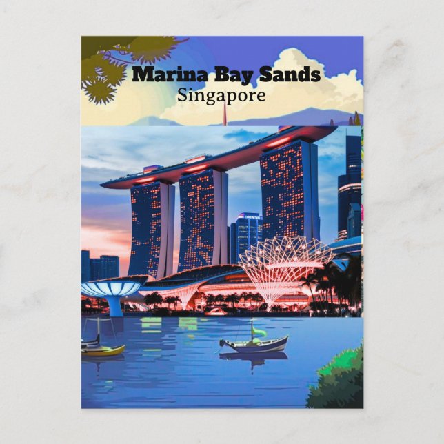 Postal Singapore Travel Postcard, Singapore Skyline Postc (Anverso)