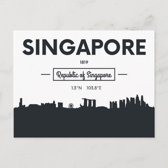 Postal Singapur, China | Coordenadas urbanas (Anverso)