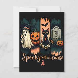 Postal Siniestro con una causa – Halloween y lazo rosa
