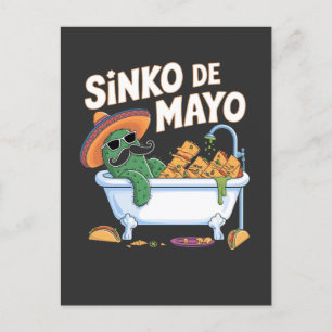 Postal Sinko de Mayo Cinco De Mayo Cactus Funny