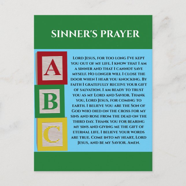 POSTAL SINNERS PRAYER (Anverso)