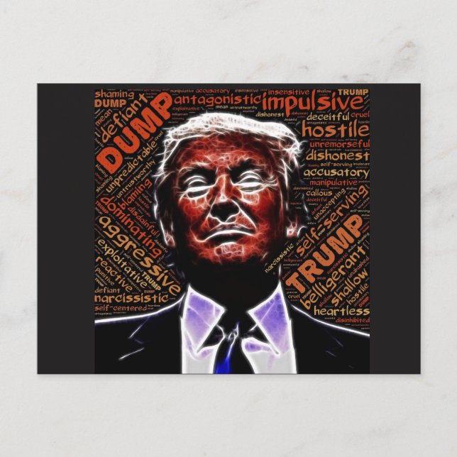 Postal Sinónimos para Trump con mal rostro de Trump (Anverso)
