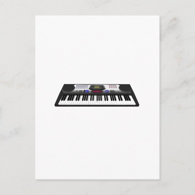 Postal Sinopsis moderna de teclado: Modelo 3D: (Anverso)