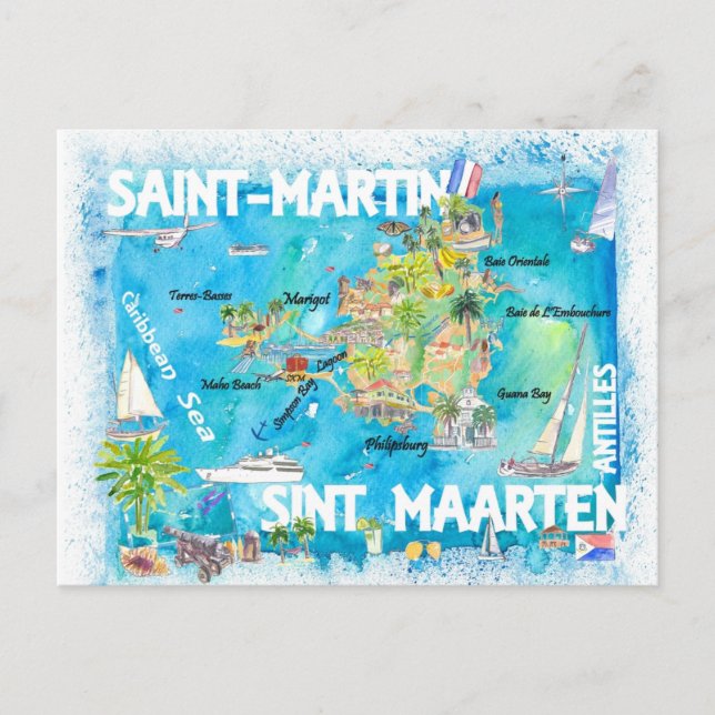 Postal Sint Eustatius y Saba Isla del Caribe Holandés (Anverso)