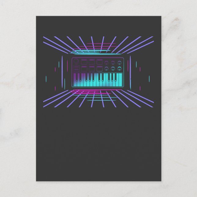 Postal Sintetizador de teclado sintetizador de los años 8 (Anverso)
