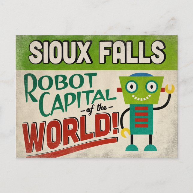 Postal Sioux Cae Robot Dakota del Sur - Gracioso Viñeta (Anverso)