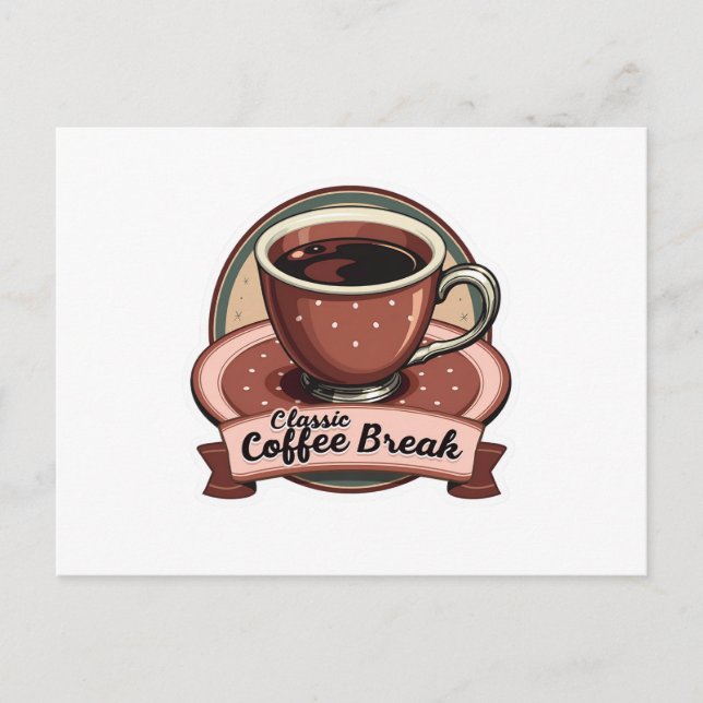 Postal Sip & Savor: Saludos desde el Café Retro (Anverso)