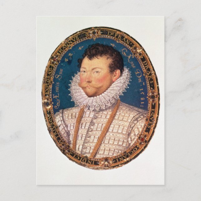 Postal Sir Francis Drake, 1581 (Anverso)