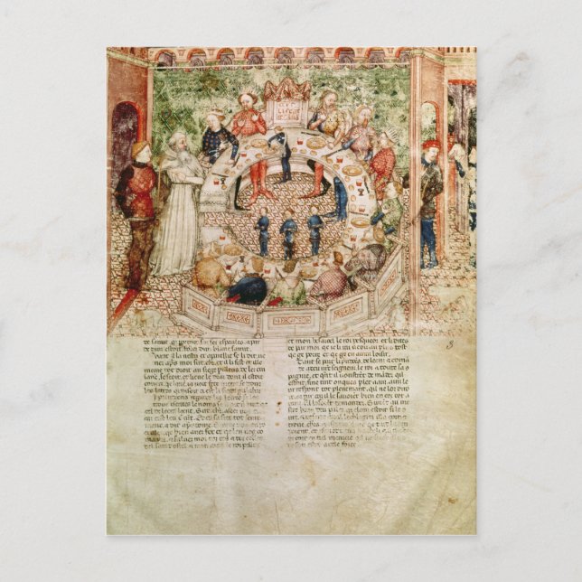 Postal Sir Galahad es bienvenido a la Mesa Redonda (Anverso)