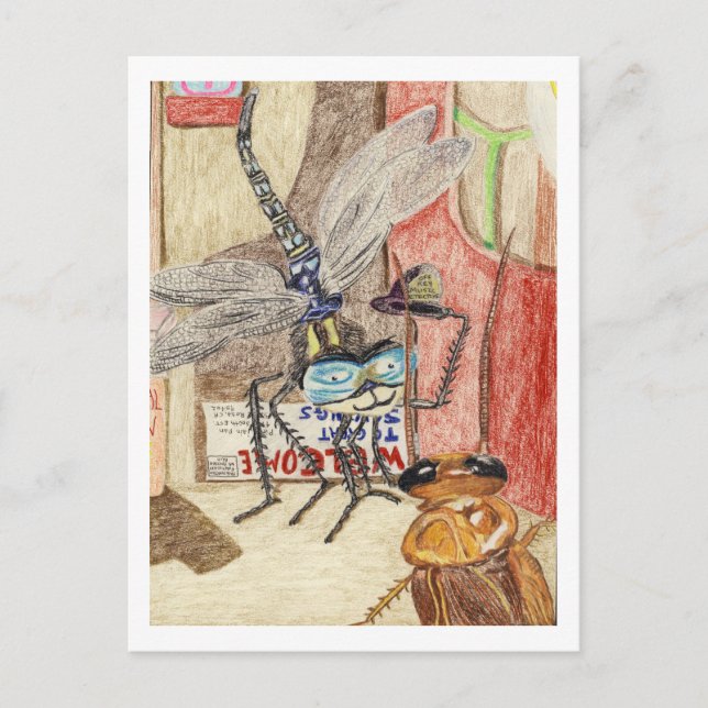 Postal Sir Humphrey El Detective Dragonfly (Anverso)