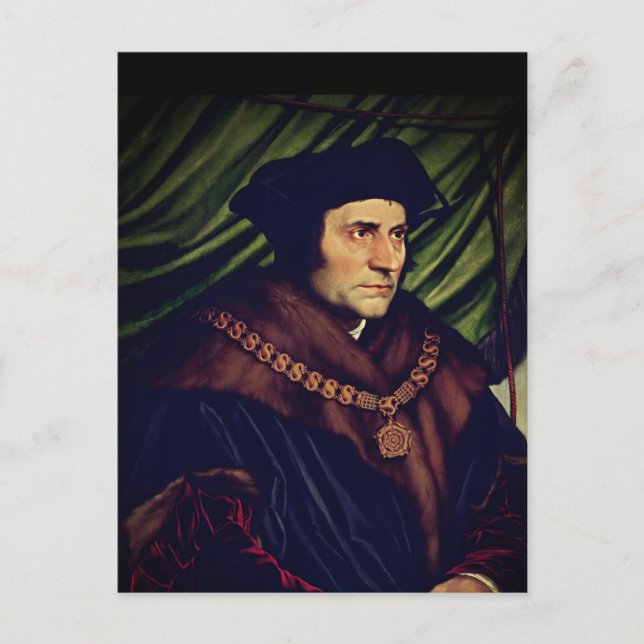 Postal Sir Thomas More - por Hans Holbein, el Joven (Anverso)