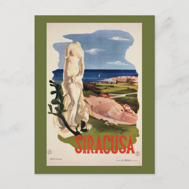 Postal Siracusa Syracuse Italia vintage (Anverso)