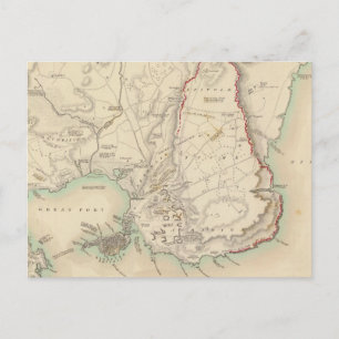 Postal Siracusa y vestigios restantes de sus cinco ciudad