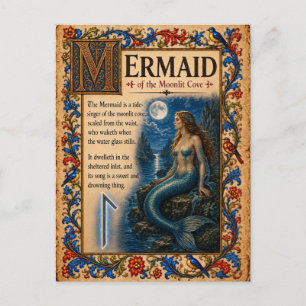 Postal Sirena, Arte de Bestiario Medieval