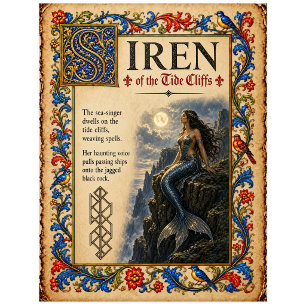 Postal Sirena, Arte de Bestiario Medieval