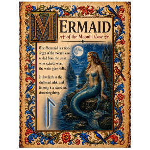 Postal Sirena, Arte de Bestiario Medieval