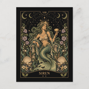 Postal Sirena, Arte del Tarot Starlit