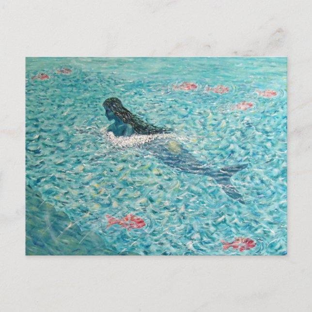 Postal Sirena contra la marea (Anverso)