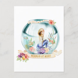 Postal Sirena de corazón