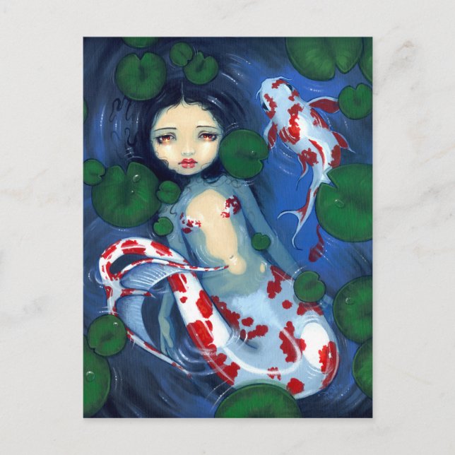 Postal "Sirena de estanque de Koi" (Anverso)