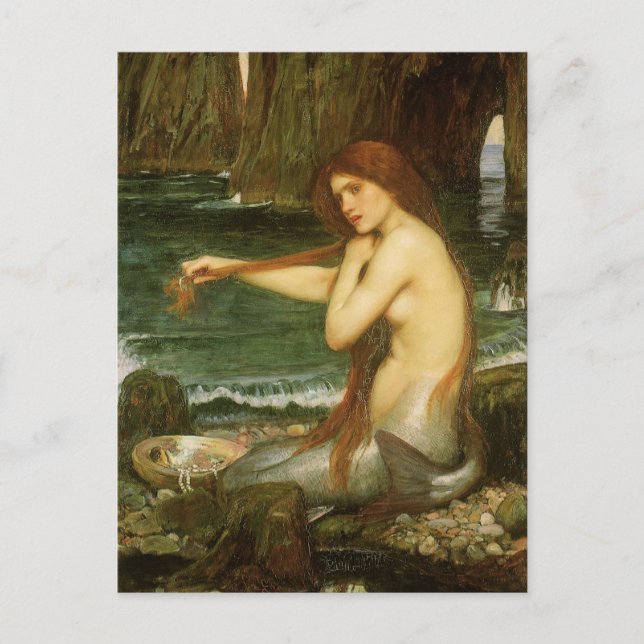 Postal Sirena de John William Waterhouse (Anverso)