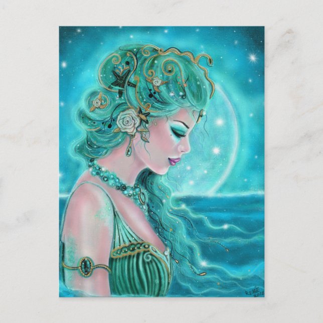 Postal Sirena De Luna De Renee Lavoie (Anverso)
