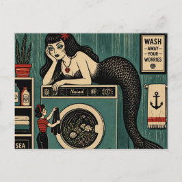 Postal Sirena de mediados de siglo en día de lavado