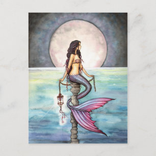 Postal Sirena del Mar Encantado Arte de Fantasía