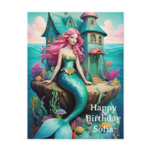 Sirena del Océano Feliz Cumpleaños 
