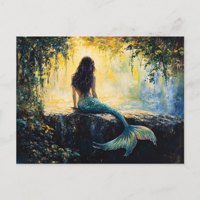 Postal Sirena en la pintura de la cala (Anverso)