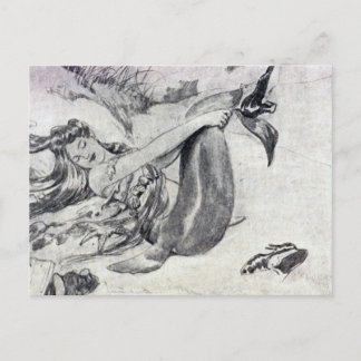 Postal Sirena en la playa