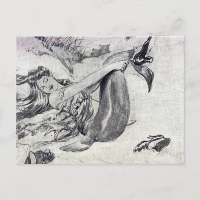 Postal Sirena en la playa (Anverso)