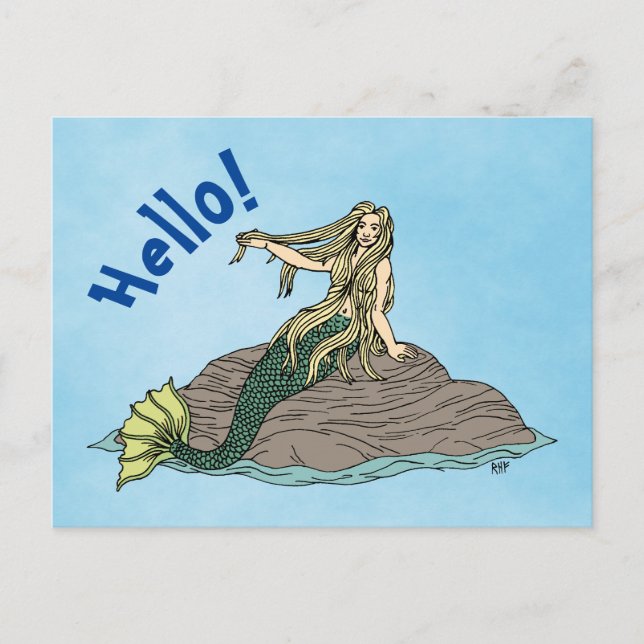 Postal Sirena en Rocas (Anverso)