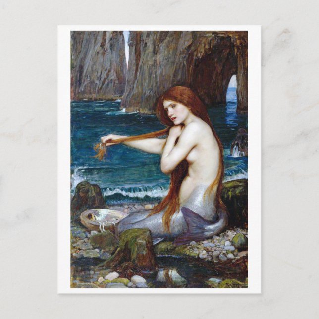 Postal Sirena, John William Waterhouse (Anverso)