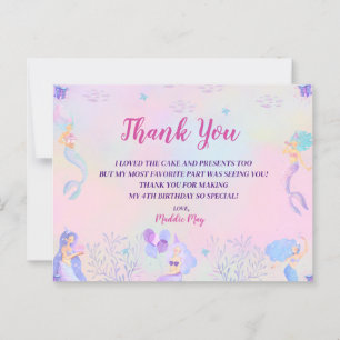 Postal Sirena Mágica Bajo el Mar Gracias Chicas