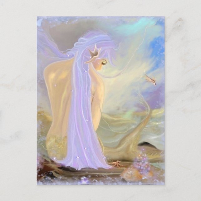 Postal Sirena morada haitiana (Anverso)