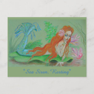 Postal Sirena Orig. Arte en Postcard