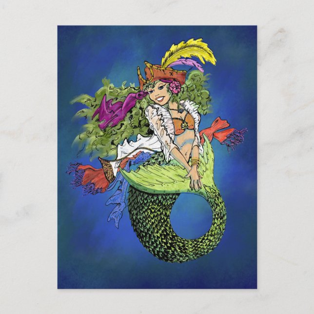 Postal Sirena pirata (Anverso)