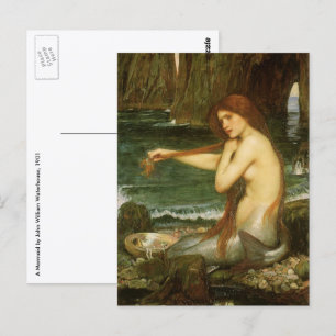 Postal Sirena por John William Waterhouse