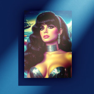 Postal Sirena Retro Pin-up