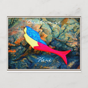 Postal sirena roja y azul