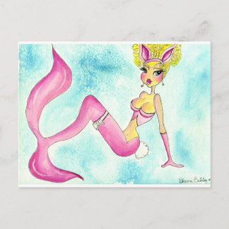 Postal Sirena rosa