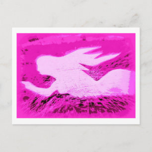 Postal sirena rosa apuntando